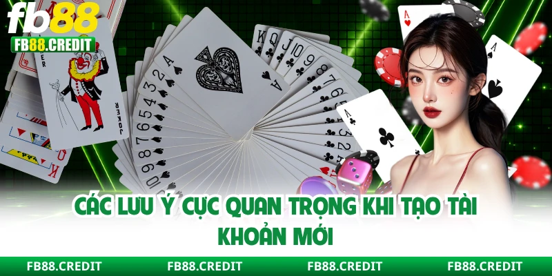 Các lưu ý cực quan trọng khi tạo tài khoản mới